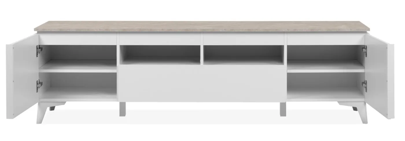 Lowboard TV-Board Bertrix | Sandstein / Weiß