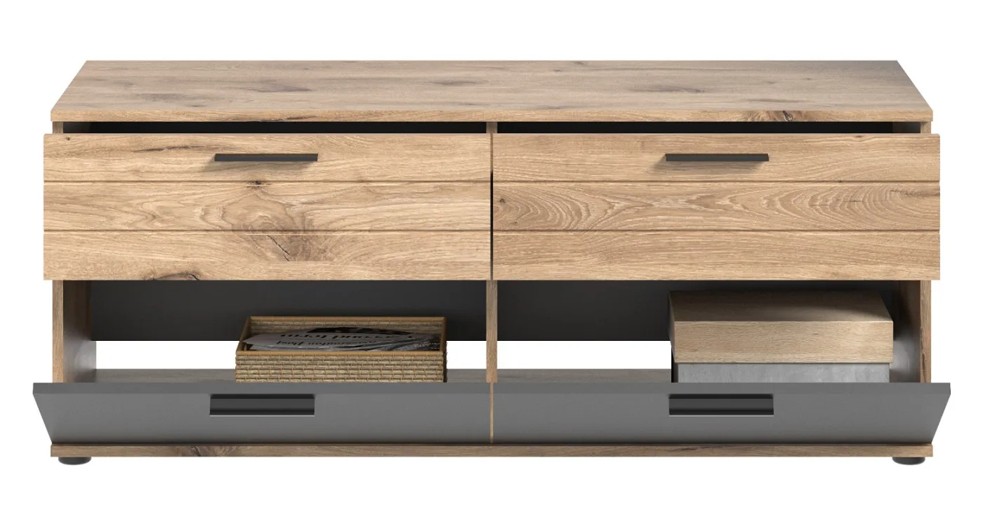 Lowboard TV-Board Mason klein | Nox Oak / Basalt Grau