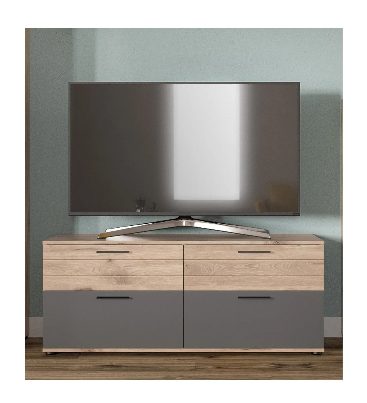 Lowboard TV-Board Mason klein | Nox Oak / Basalt Grau