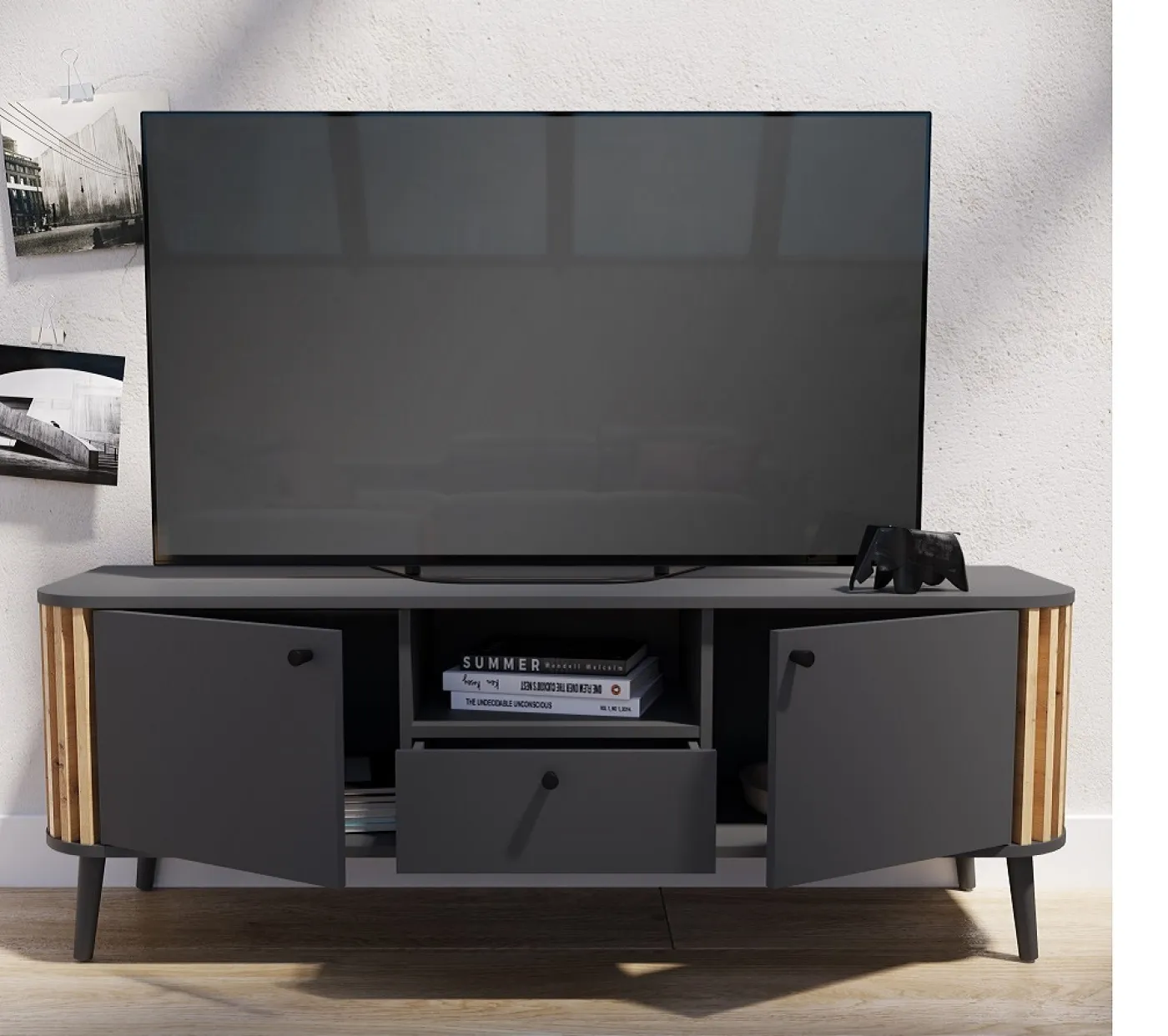 Lowboard TV-Board Pure | grau / Artisan Eiche