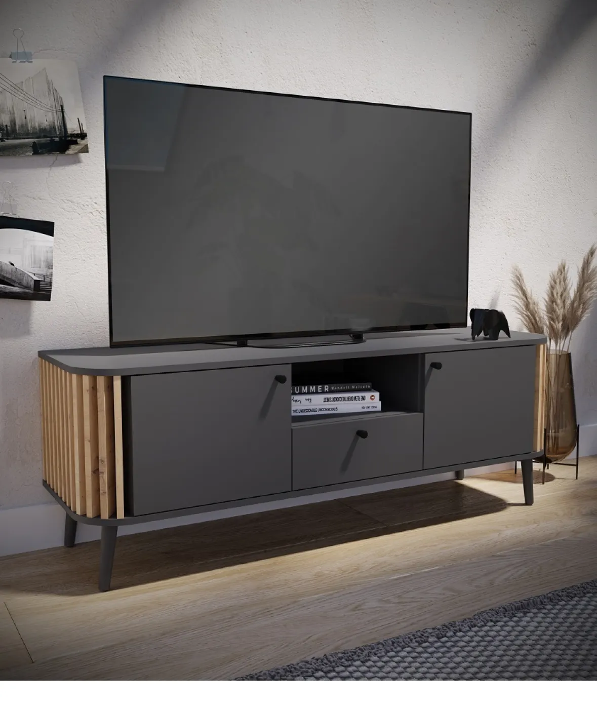 Lowboard TV-Board Pure | grau / Artisan Eiche