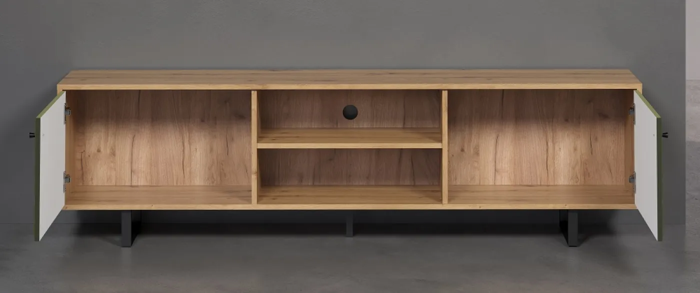 Lowboard TV-Schrank Sentra | Artisan Eiche / Dark Green