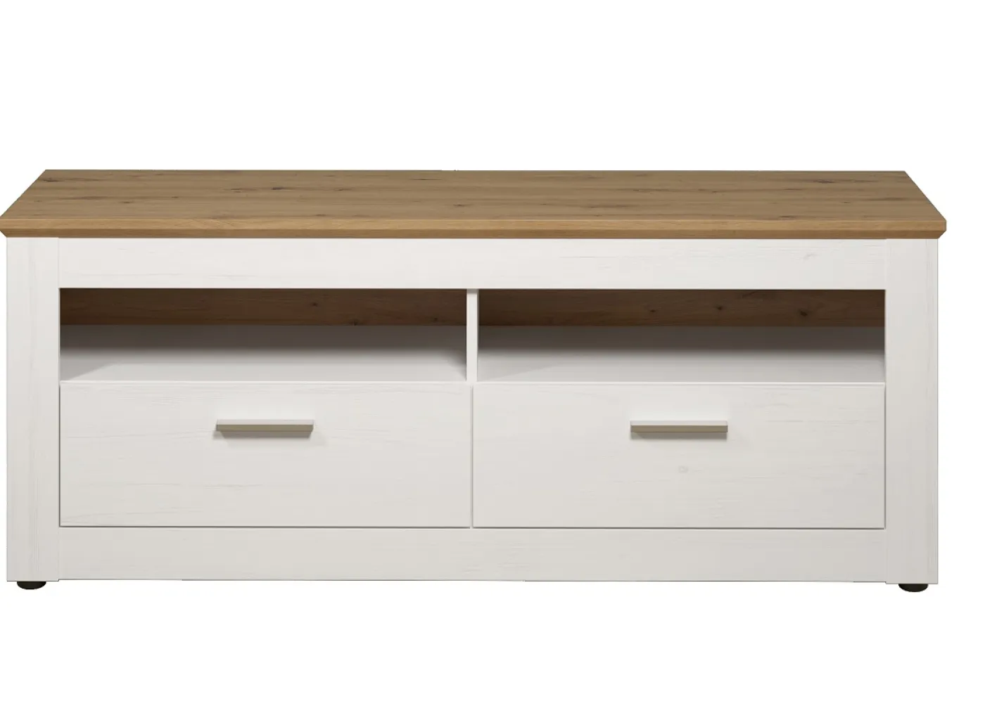 Lowboard TV-Schrank Shade | Andersen Pinie weiß / Artisan Eiche | Landhausstil | ohne Beleuchtung