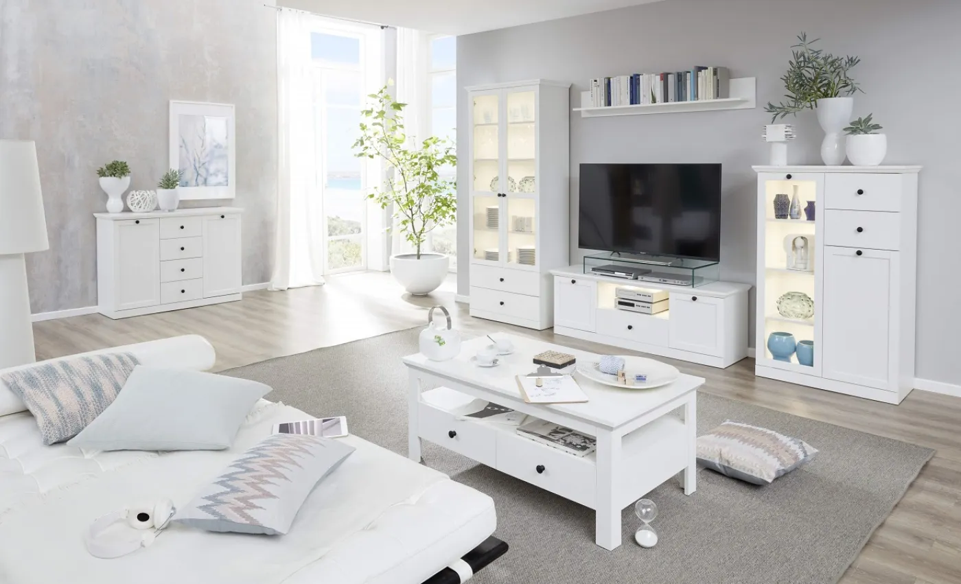 Lowboard TV-Unterteil Baxter | Landhausstil | weiß