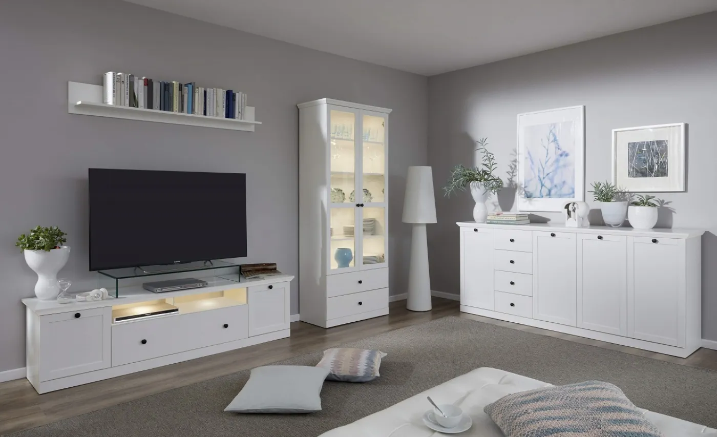 Lowboard TV-Unterteil Baxter | Landhausstil | weiß | ohne Beleuchtung