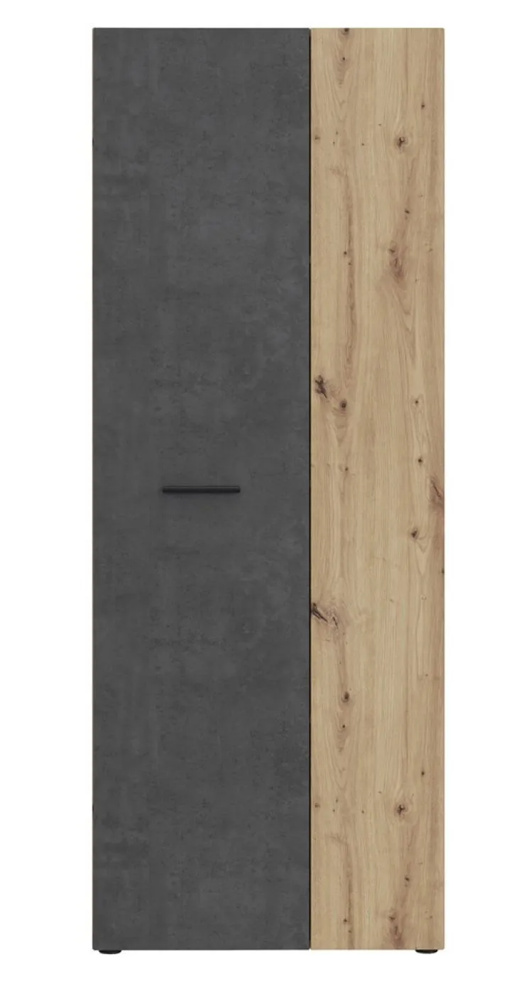 Mehrzweckschrank Drehtürenschrank Schrank Net106 | 2-türig | Dunkelgrau / Artisan Eiche