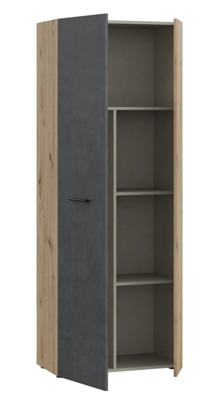 Mehrzweckschrank Drehtürenschrank Schrank Net106 | 2-türig | Dunkelgrau / Artisan Eiche