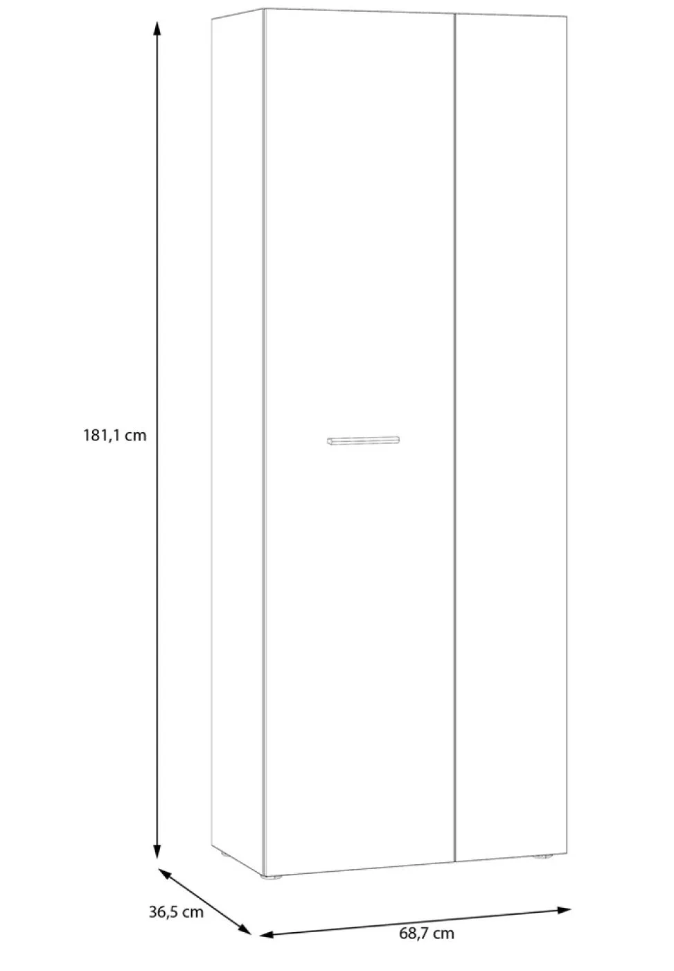 Mehrzweckschrank Drehtürenschrank Schrank Net106 | 2-türig | weiß / Artisan Eiche