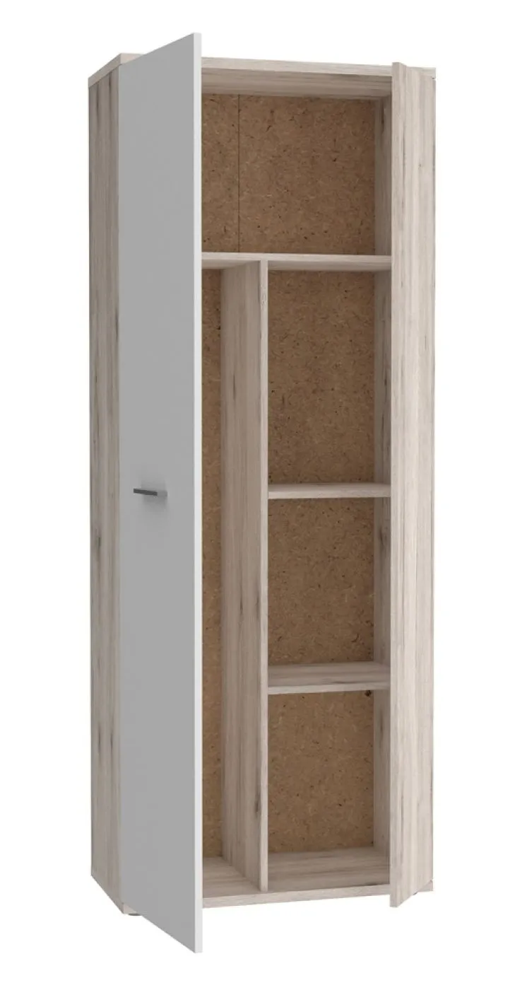 Mehrzweckschrank Drehtürenschrank Schrank Net106 | 2-türig | weiß / Sandeiche