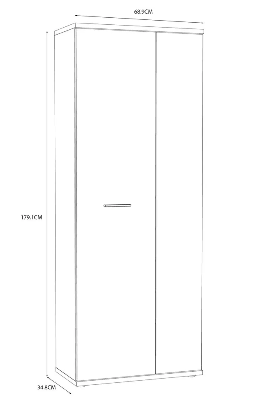 Mehrzweckschrank Drehtürenschrank Schrank Net106 | 2-türig | weiß / Sandeiche