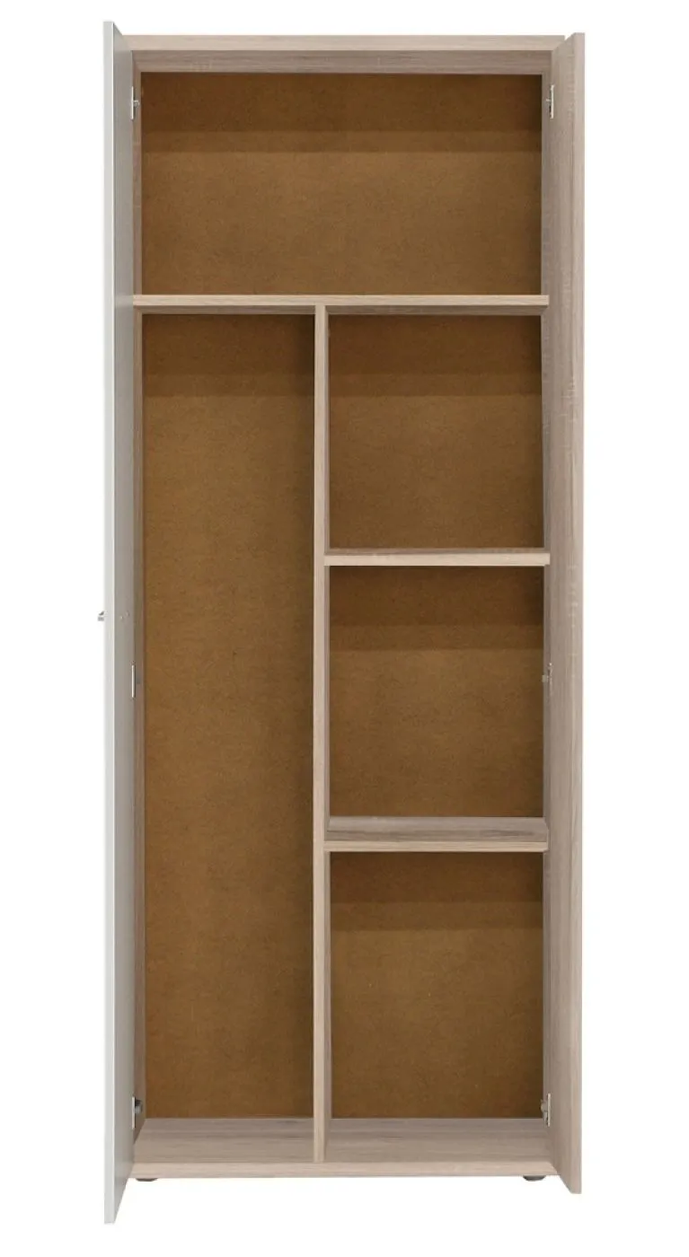 Mehrzweckschrank Drehtürenschrank Schrank Net106 | 2-türig | weiß / Sonoma Eiche