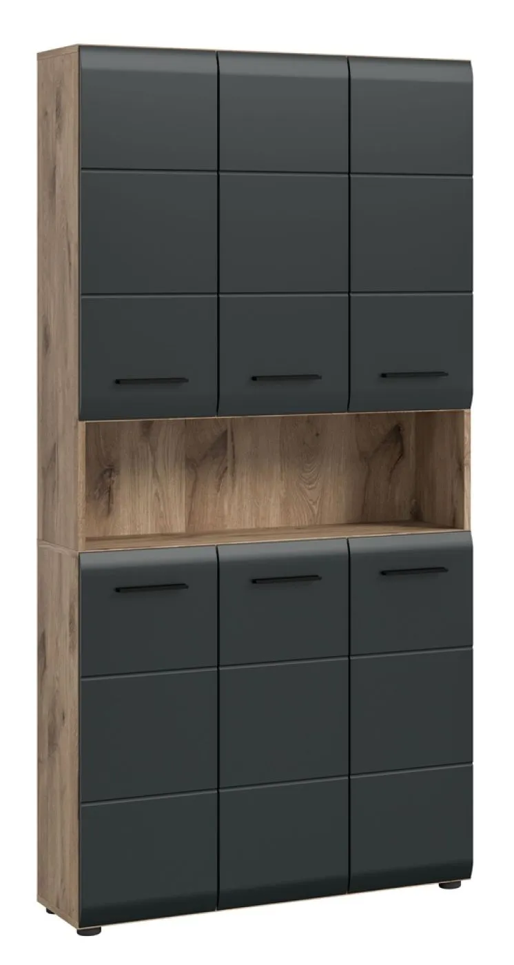 Mehrzweckschrank Ice | Nox Oak / schwarz matt