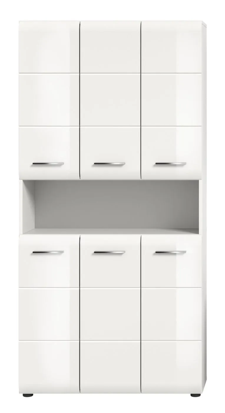 Mehrzweckschrank Ice | weiß / weiß Hochglanz
