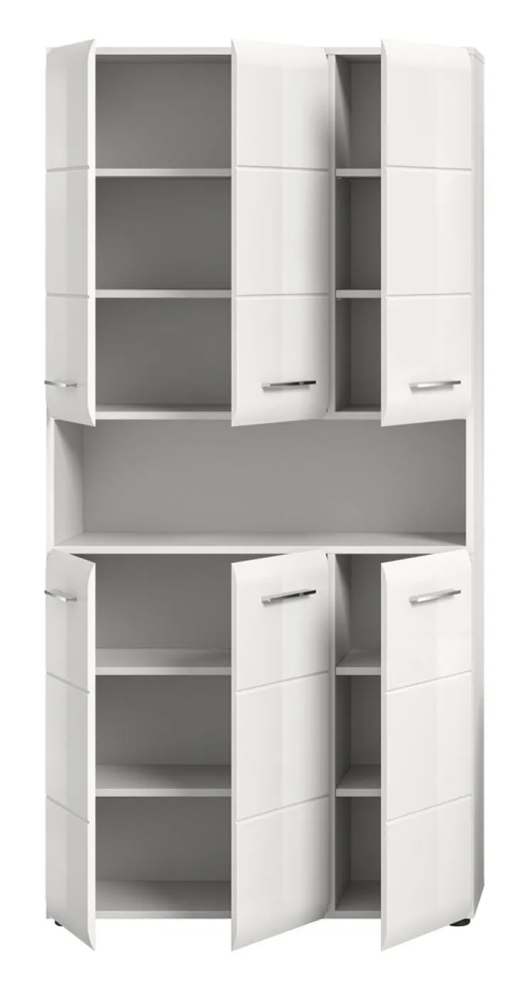 Mehrzweckschrank Ice | weiß / weiß Hochglanz