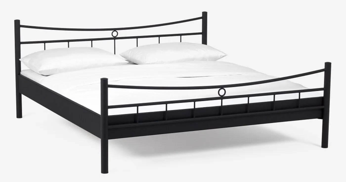 Metallbett Iris 2 | schwarz | 100x200 | mit Fußteil