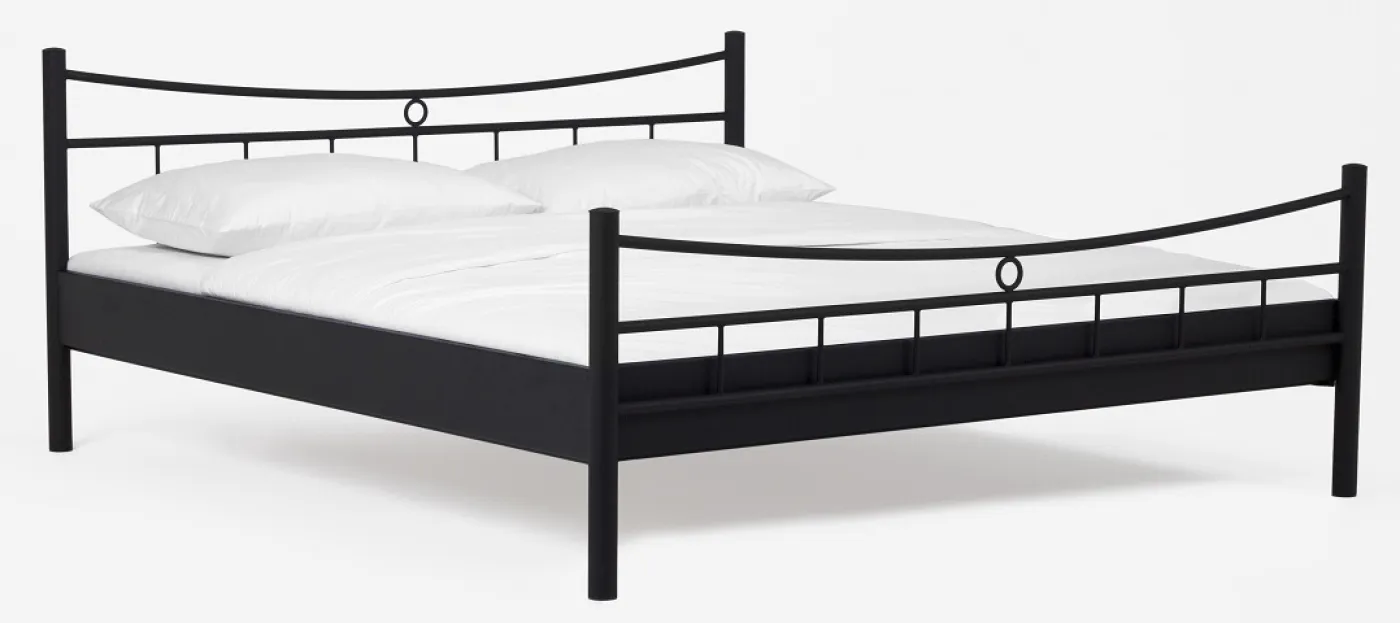 Metallbett Iris 2 | schwarz | 180x220 | mit Fußteil