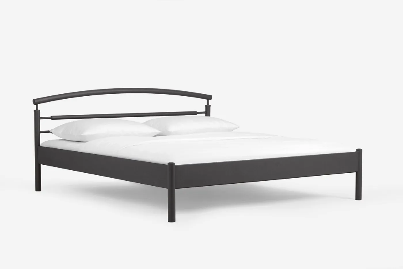 Metallbett Iris | mit Kopfteil | schwarz | 160x220