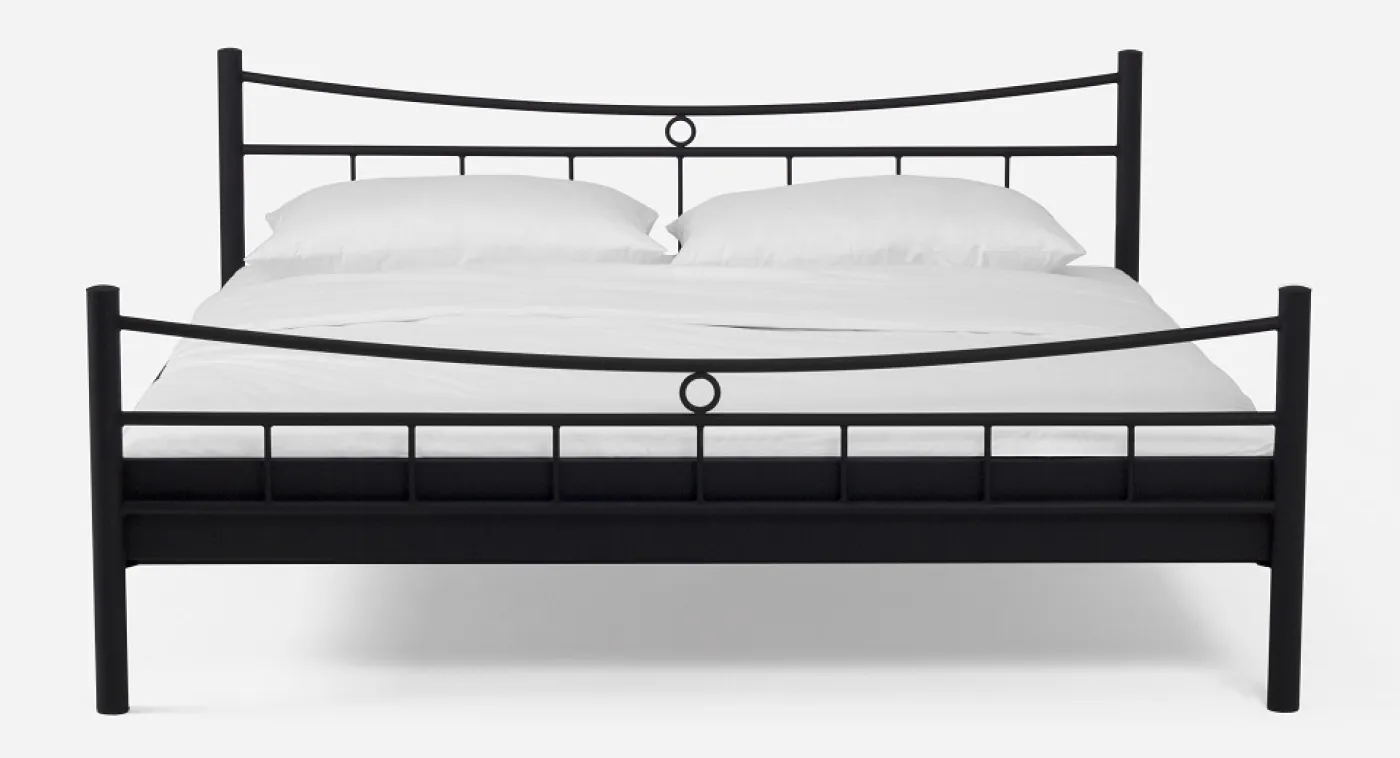 Metallbett Iris | schwarz | mit Fußteil | 140x190