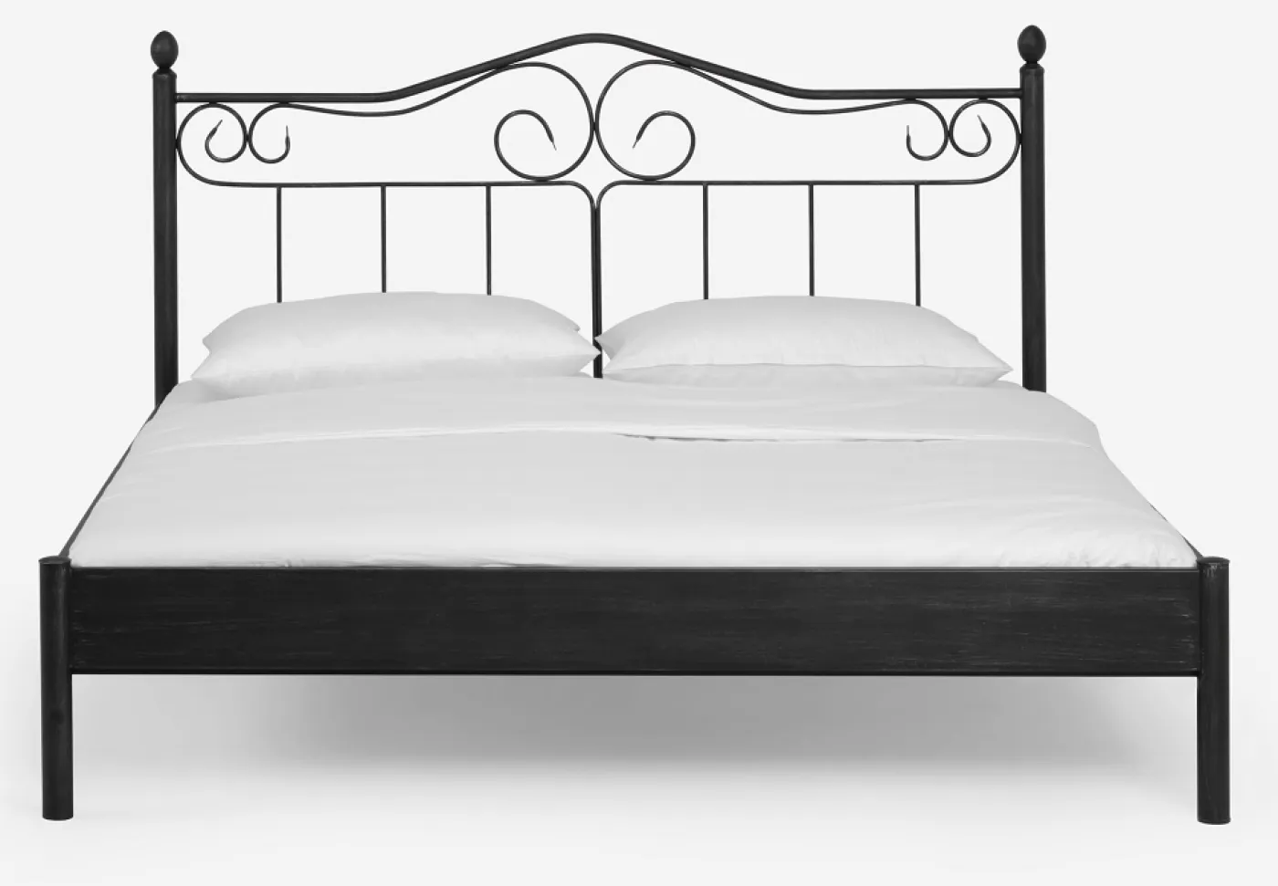 Metallbett Iris | schwarz / silber gewischt | 160x200 | ohne Fußteil