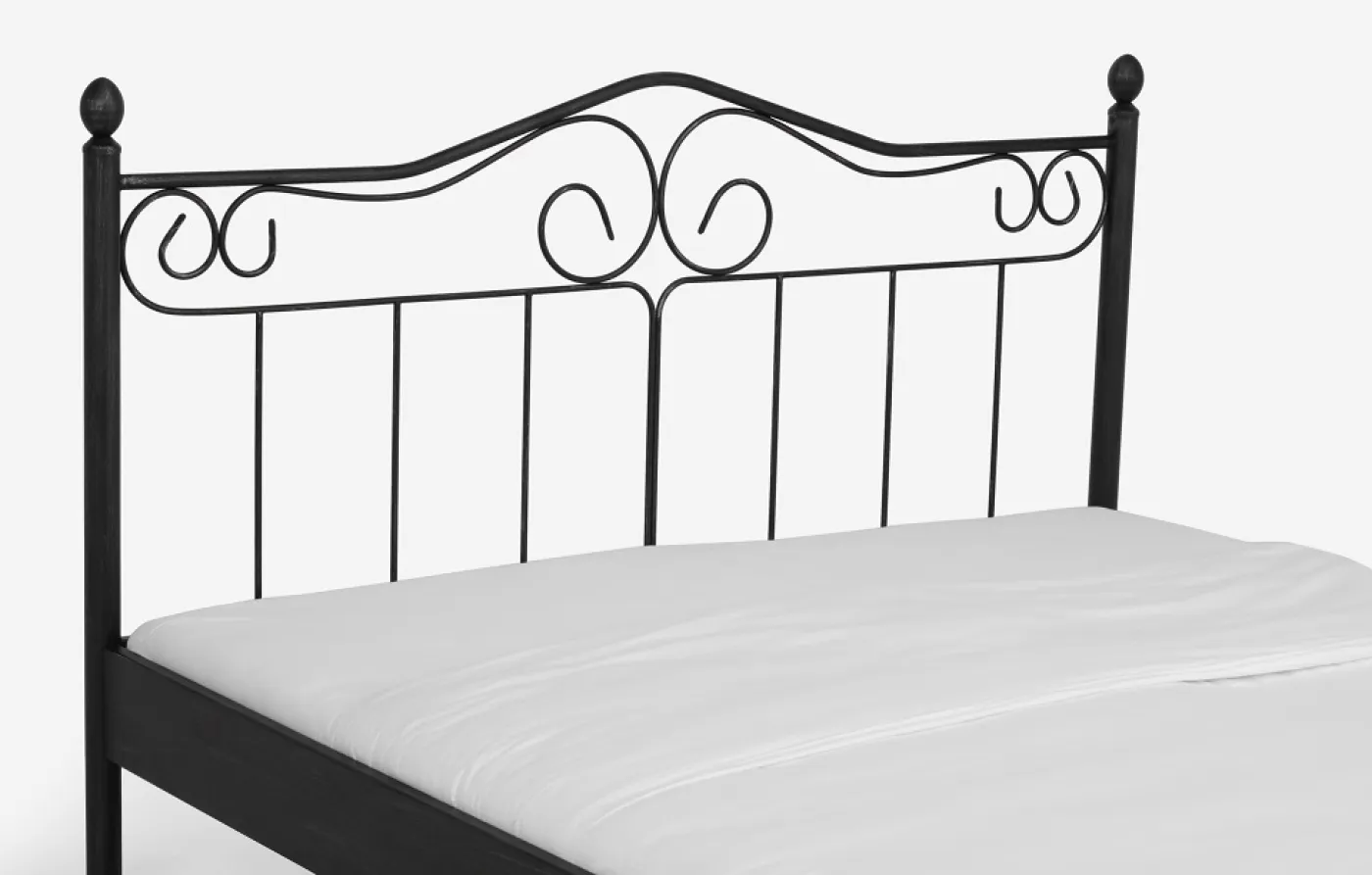 Metallbett Iris | schwarz / silber gewischt | 160x210 | mit Fußteil