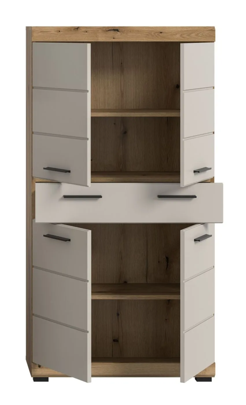 Midischrank breit Scout | mit Schubkasten | Kaschmir / Evoak Oak