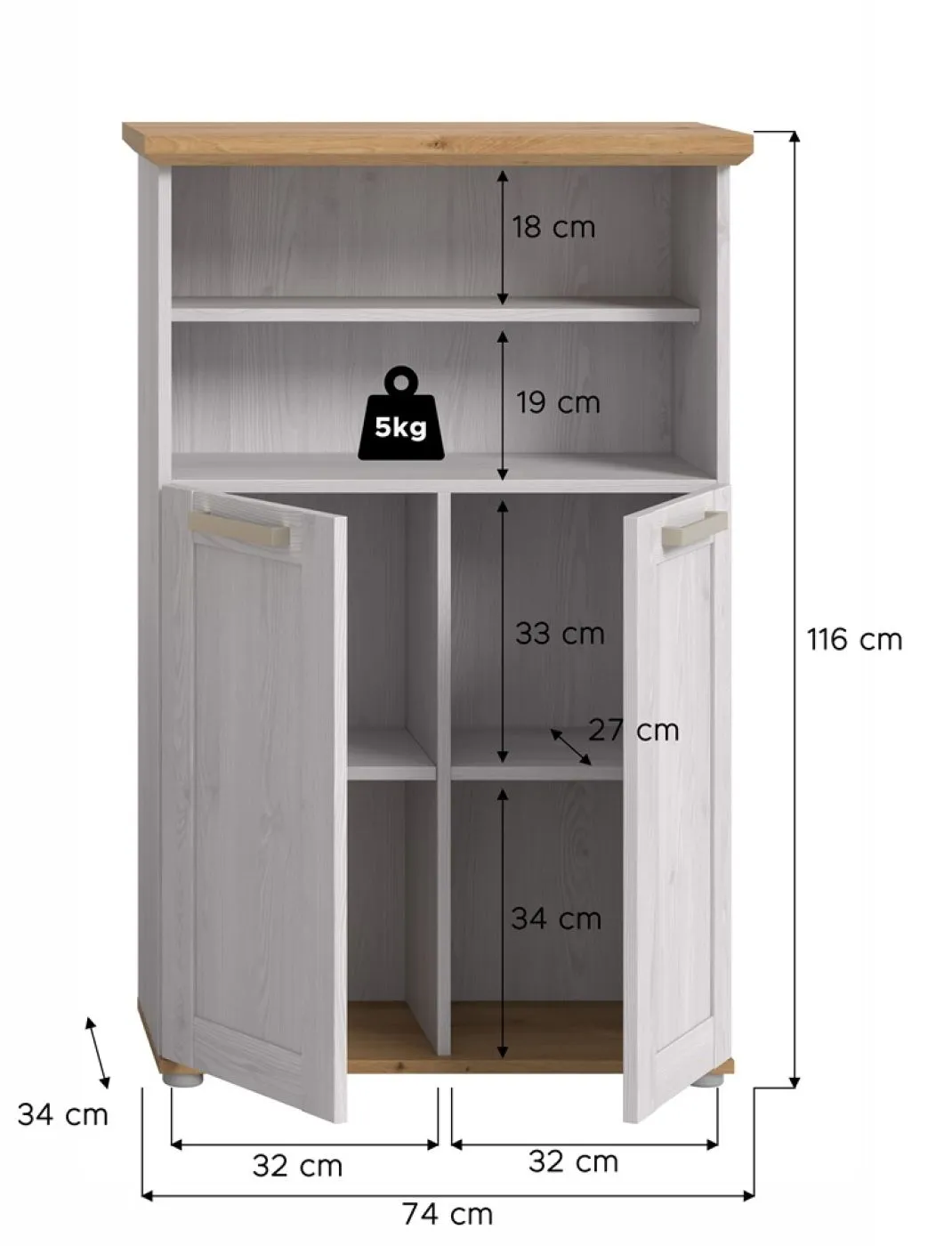 Midischrank Verona | Sibiu Larche / Artisan Eiche