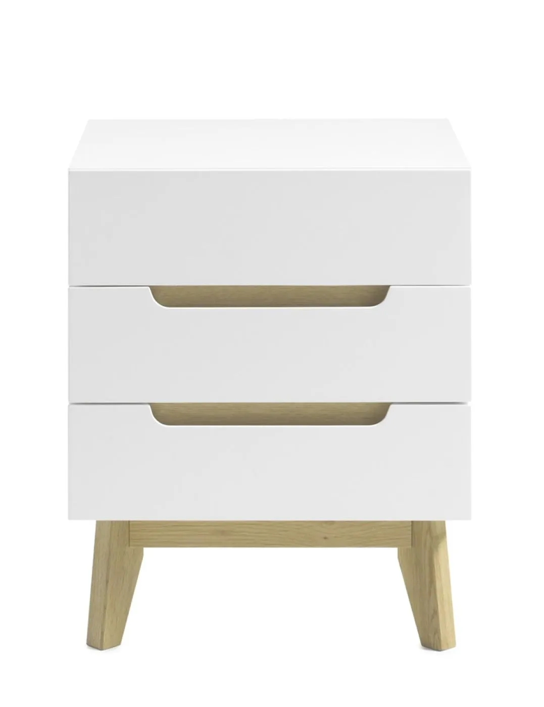 Nachttisch Cervo | weiß matt / Asteiche massiv