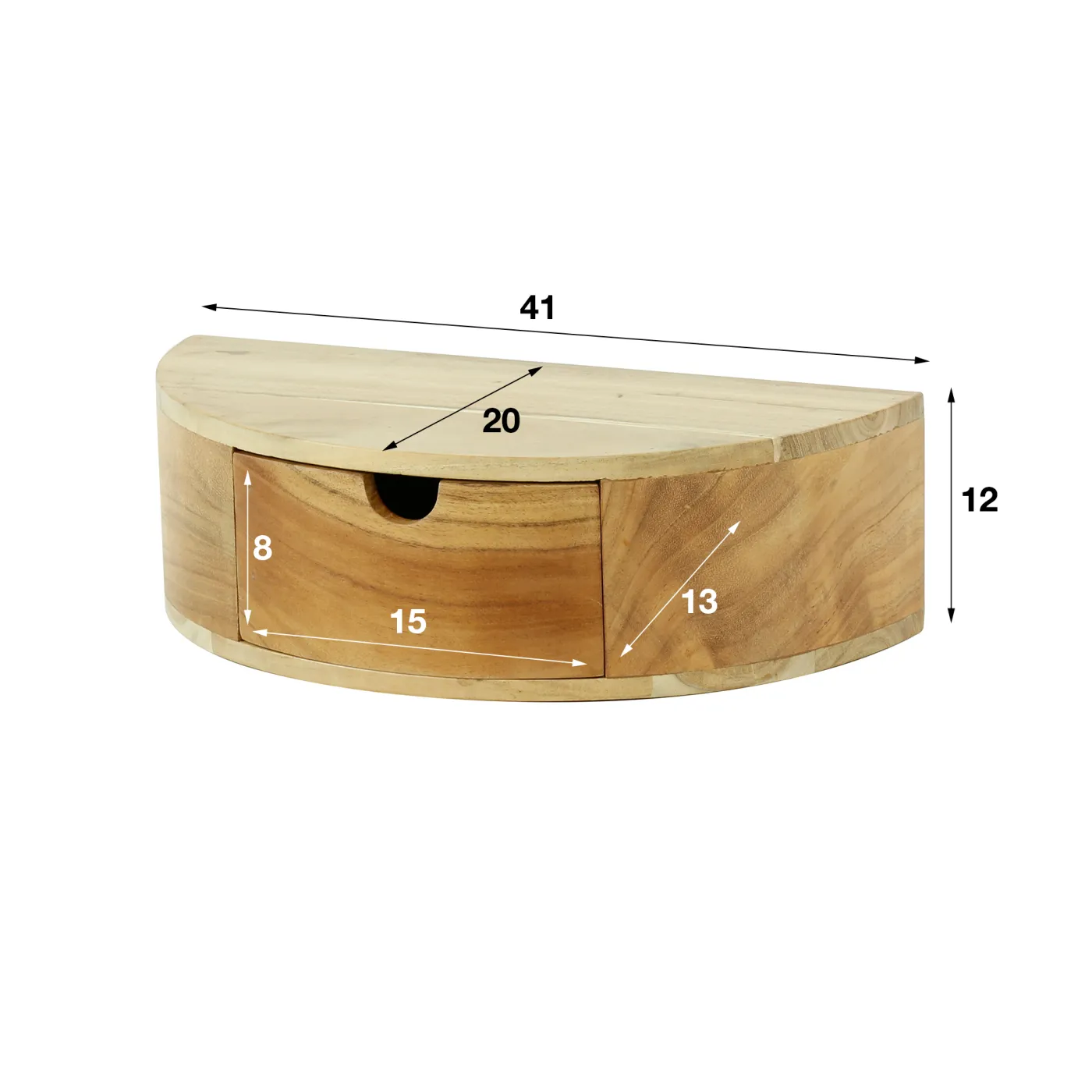 Nachttisch Chara | mit Schubkasten | Akazie massiv | natur