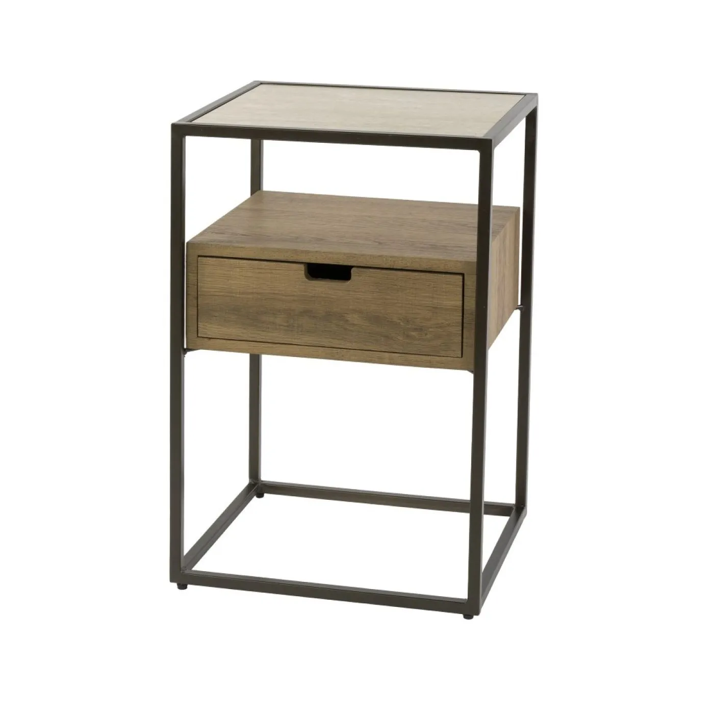 Nachttisch Firi | mit Schubkasten | Keramik travertin | Eiche