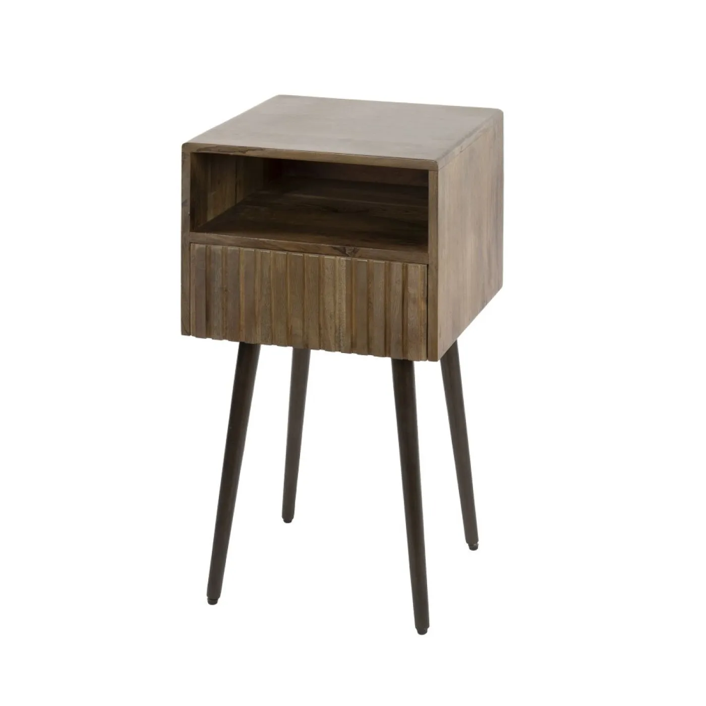 Nachttisch Galia | Stehend | mit Schubkasten | Akazie massiv | braun