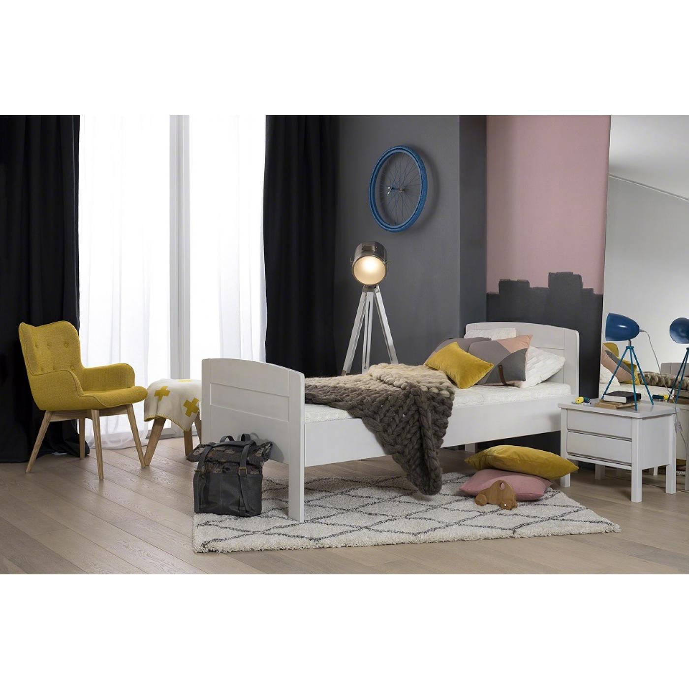 Nachttisch Jasmine | mit 2 Schubkästen | Buche massiv | weiß lackiert