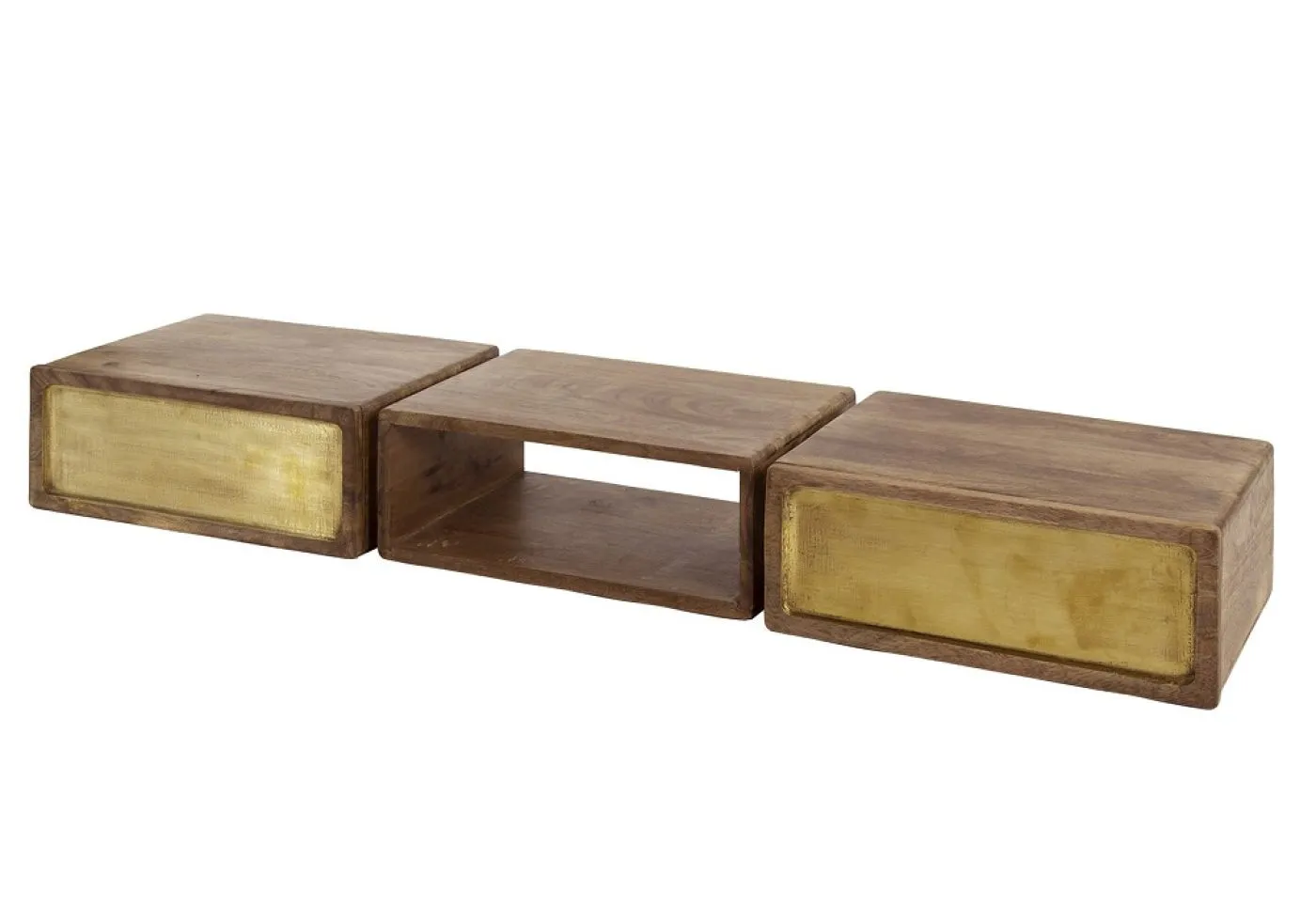 Nachttisch Laita 5 | mit Schubkästen | Mangoholz | sandfarbe