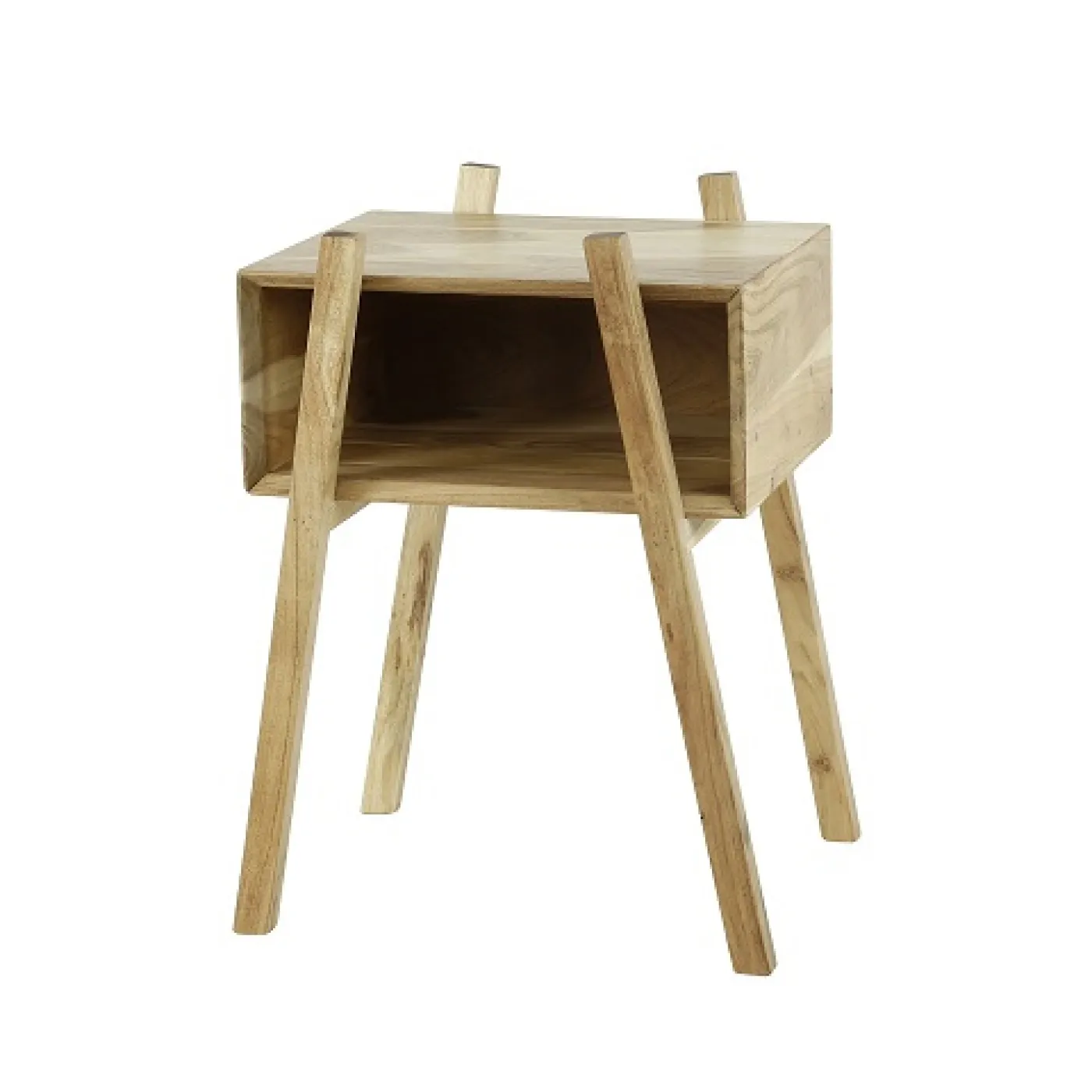 Nachttisch Miki | offenes Fach | Akazie massiv | naturell