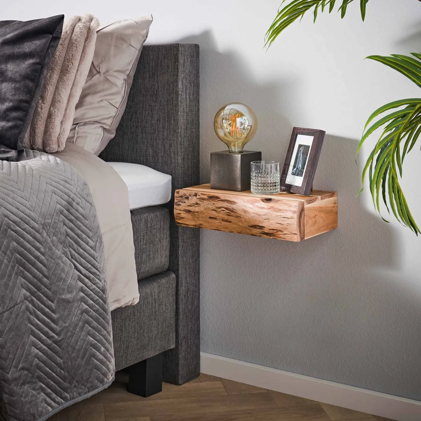 Nachttisch Nivia 2er Set | mit Schubkasten | Akazie massiv | 30/40x20 | verschiedene Größen