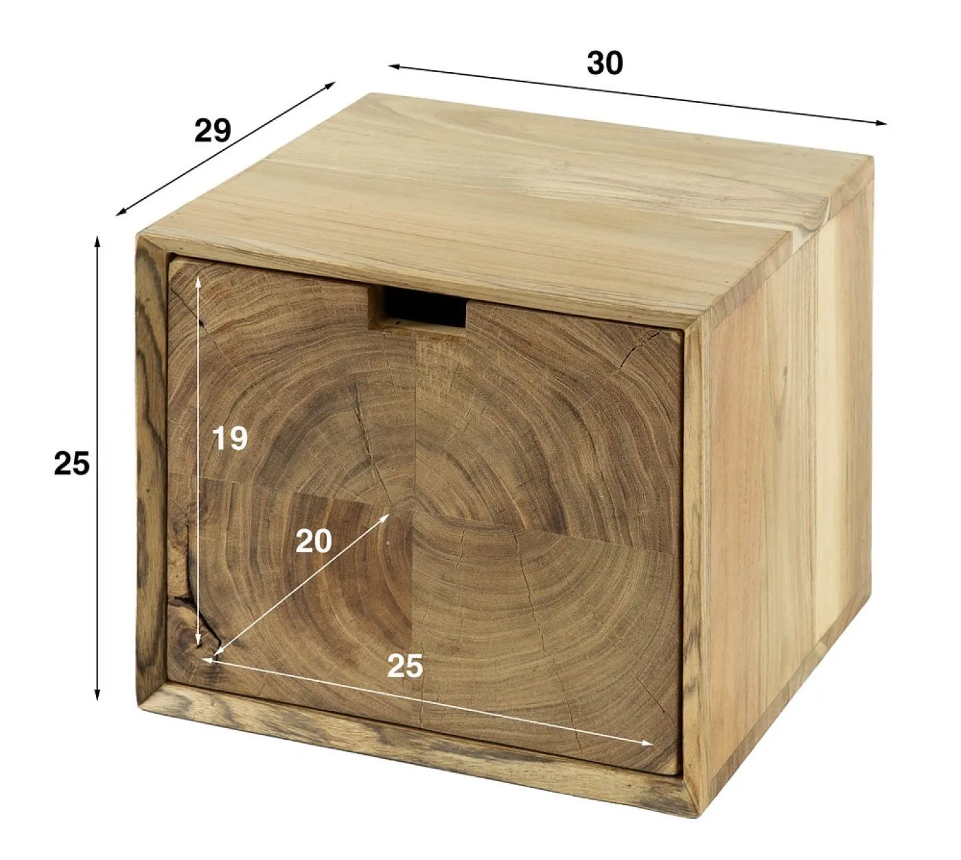 Nachttisch Pandora | mit Schubkasten | Akazienholz | natur