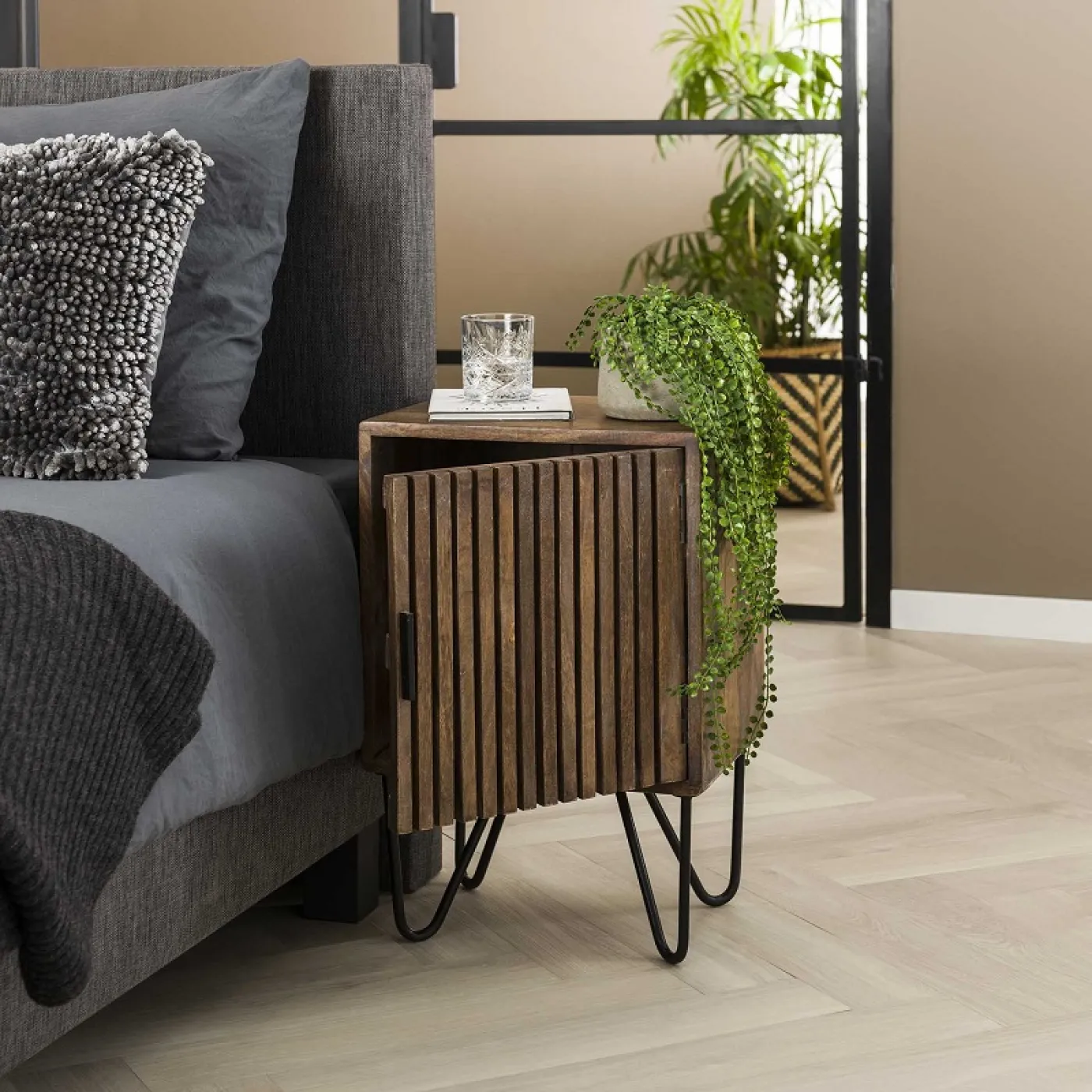 Nachttisch Set Dwina 2-teilig | rechteckig | Mangoholz | Sandfarben