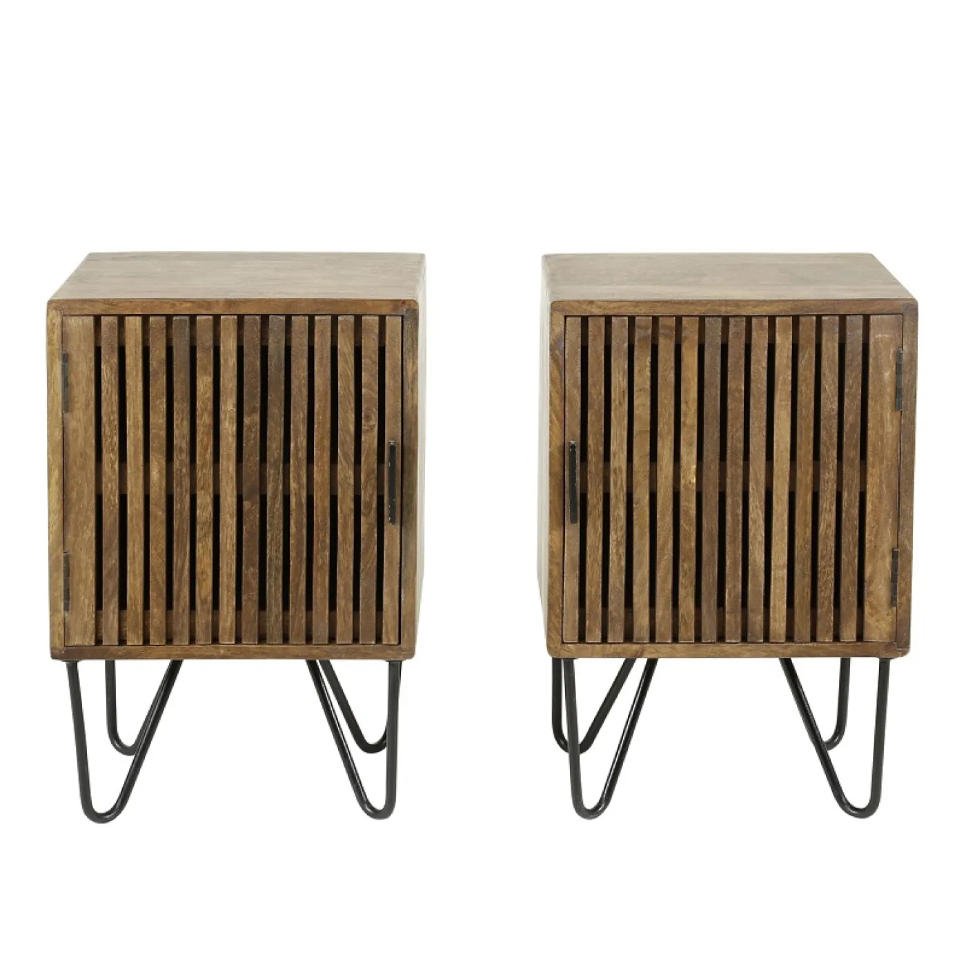 Nachttisch Set Dwina 2-teilig | rechteckig | Mangoholz | Sandfarben