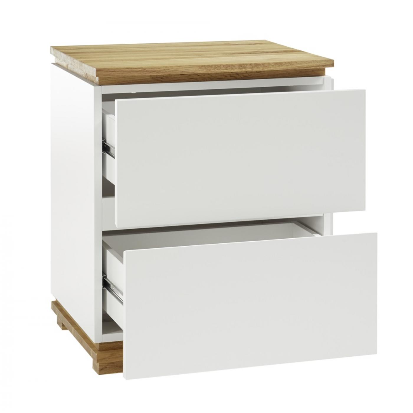 Nachttisch Tunis | Eiche massiv / weiß