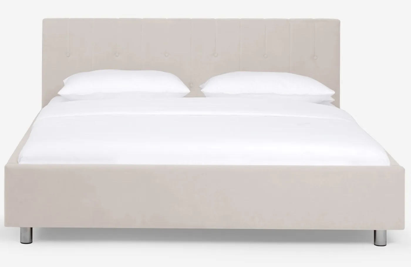 Polsterbett Aster | mit Kopfteil | perlweiß | 180x210