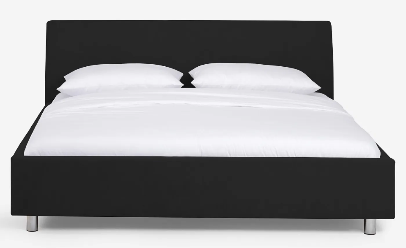 Polsterbett Aster | mit Kopfteil | tiefschwarz | 160x210