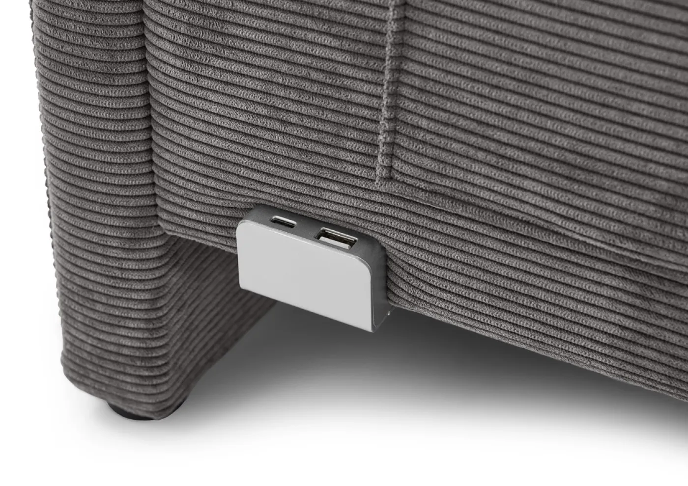 Polsterbett Cool | anthrazit | 120 x 200 cm | mit Rückenteil & mit Matratze