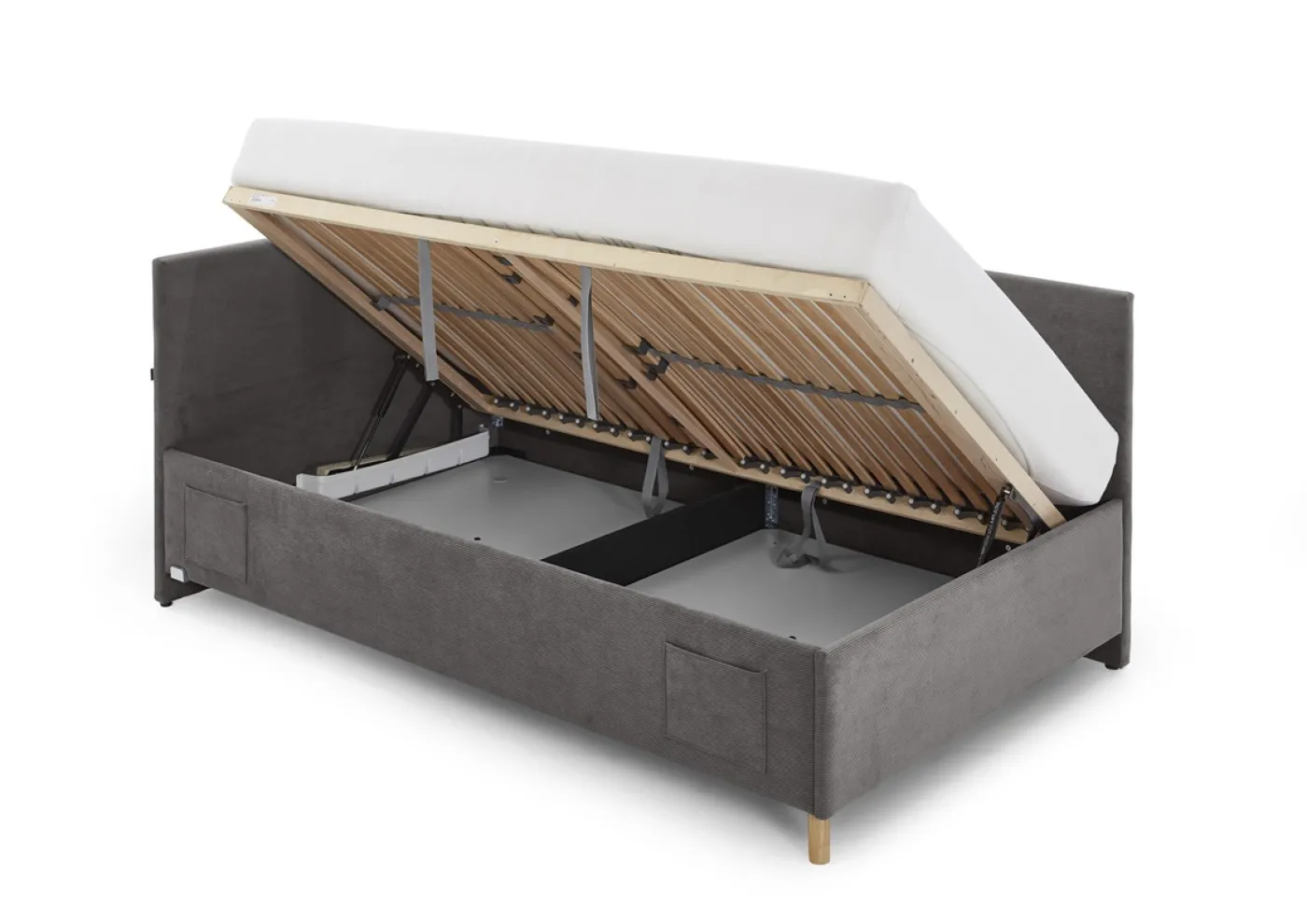 Polsterbett Cool inkl. Bettkasten | anthrazit | 120 x 200 cm | mit Rückenteil | ohne Matratze