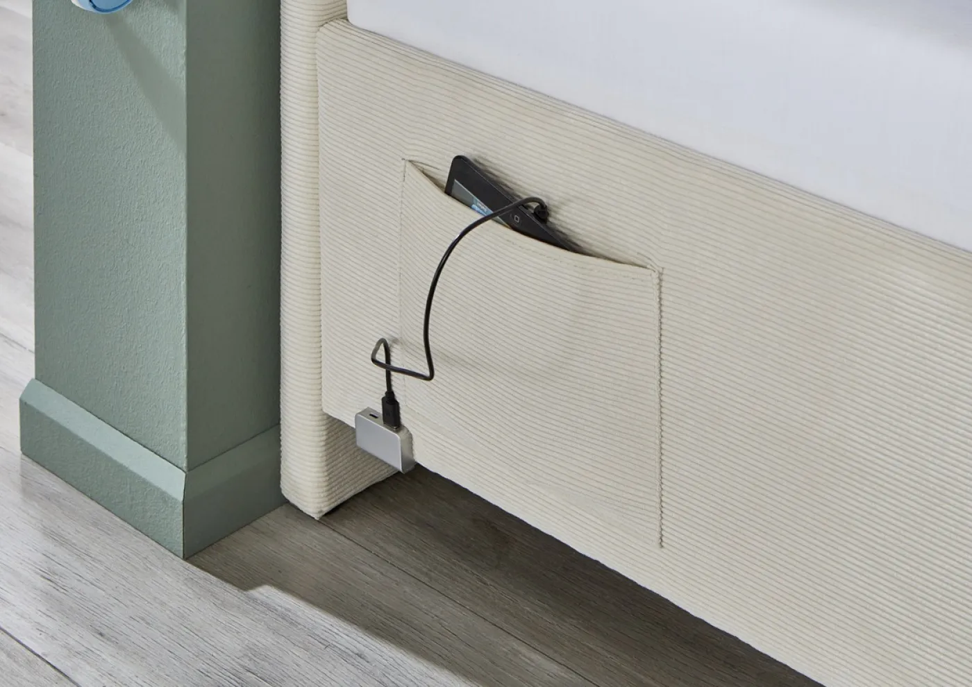 Polsterbett Cool inkl. Bettkasten | nata | 140 x 200 cm | ohne Rückenteil | mit Matratze