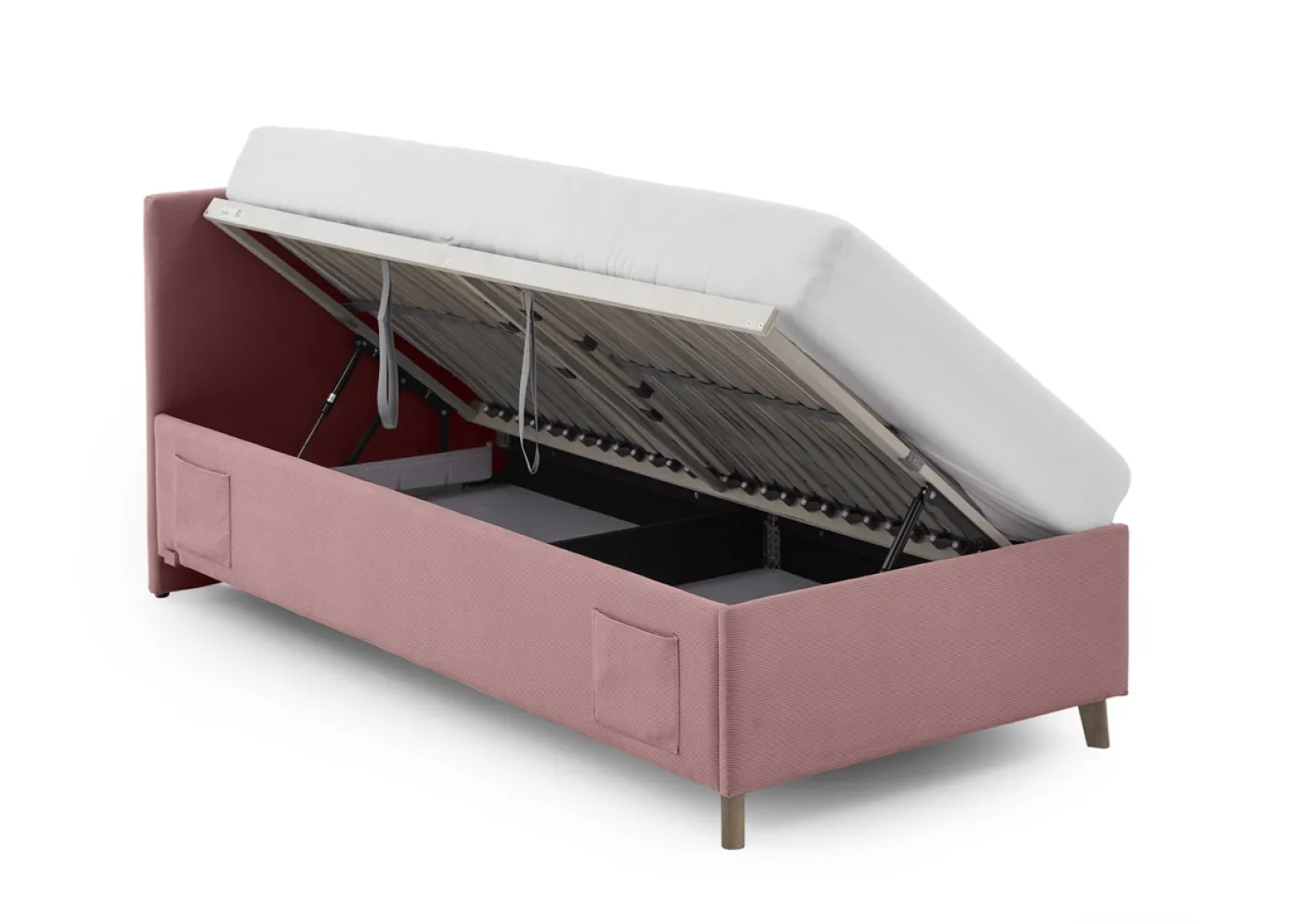 Polsterbett Cool inkl. Bettkasten | rose | 140 x 200 cm | ohne Rückenteil | ohne Matratze