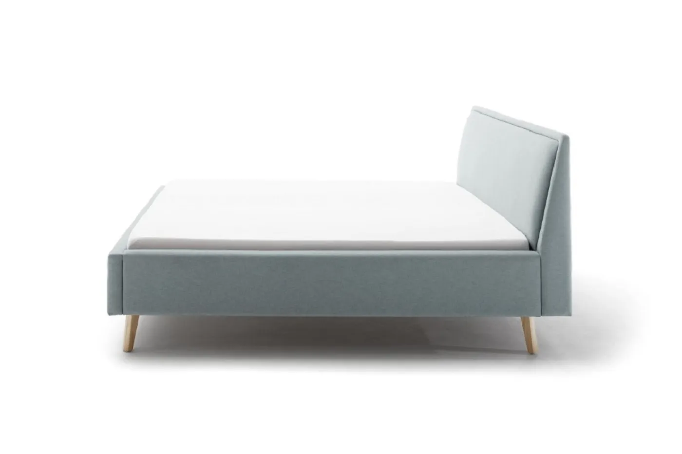 Polsterbett Frieda | eisblau | 140 x 200 cm | mit Lattenrost & Bettkasten