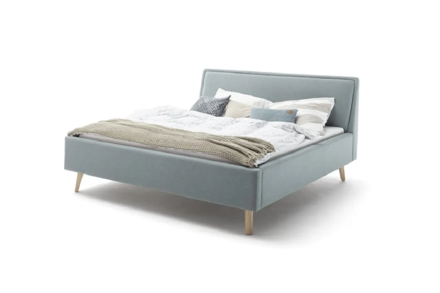 Polsterbett Frieda | eisblau | 140 x 200 cm | ohne Lattenrost & Bettkasten