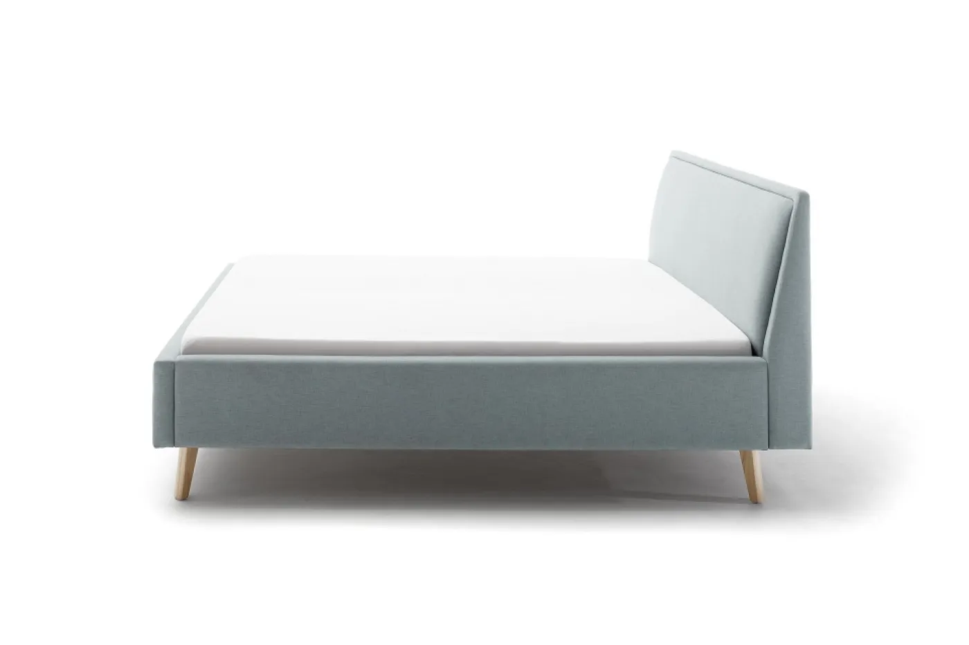 Polsterbett Frieda | eisblau | 160 x 200 cm | mit Lattenrost & Bettkasten