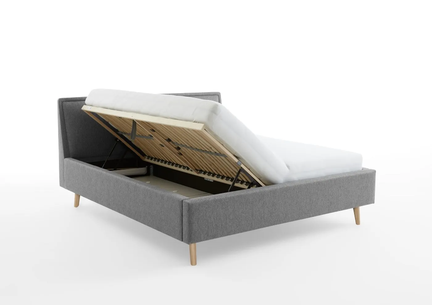 Polsterbett Frieda | grau | 140 x 200 cm | ohne Lattenrost & Bettkasten