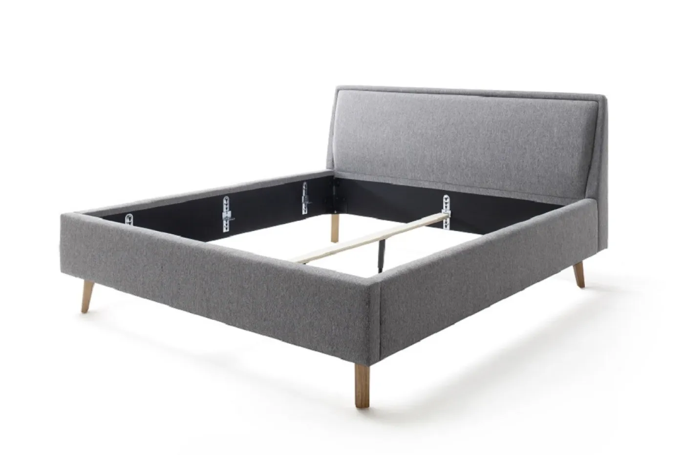 Polsterbett Frieda | grau | 180 x 200 cm | mit Lattenrost & Bettkasten