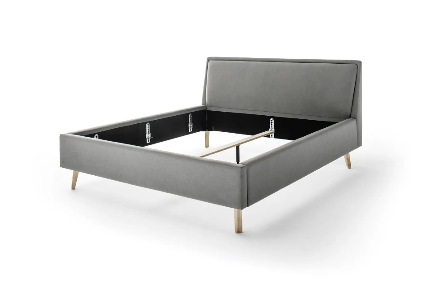 Polsterbett Frieda | hellgrau | 140/160/180 x 200 cm | verschiedene Größen